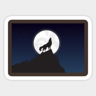 Wolf howling Sticker